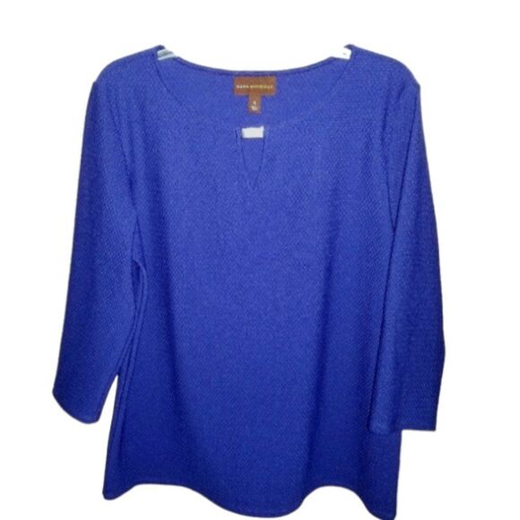 Dana Buchman Royal Blue Knit Blouse‎ Top Size Extra Large - Picture 2 of 7